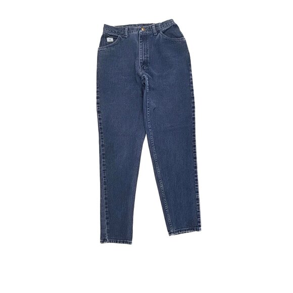 Wrangler Straight Leg Women's size 8 x 32 Dark Wash Blue Denim Jeans - Picture 1 of 4